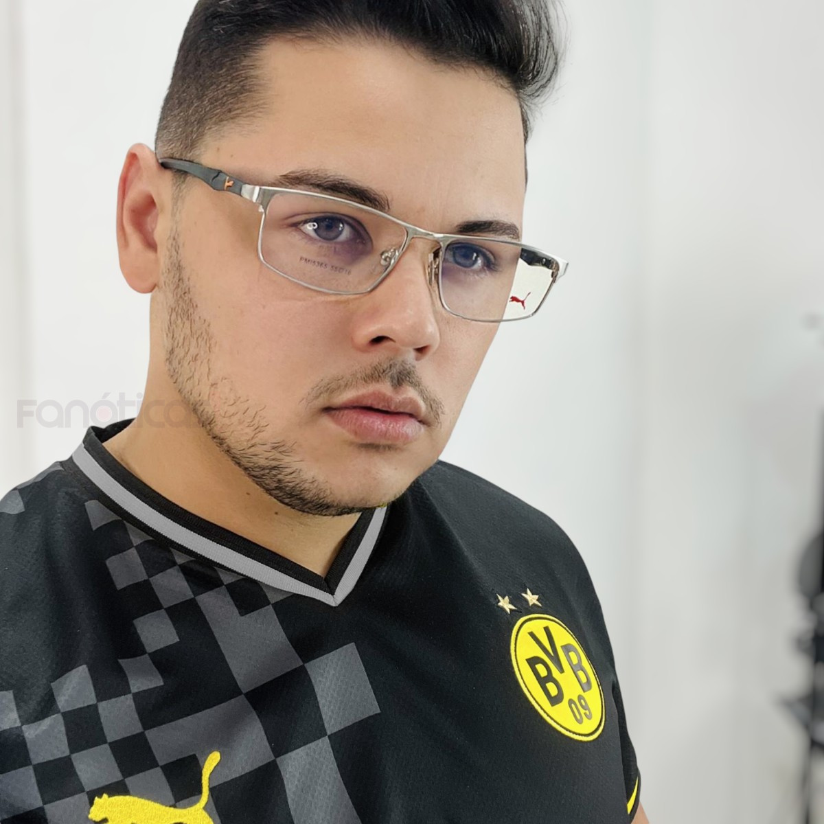 Armação de Óculos Masculino Retangular PM5365 Prata e Laranja